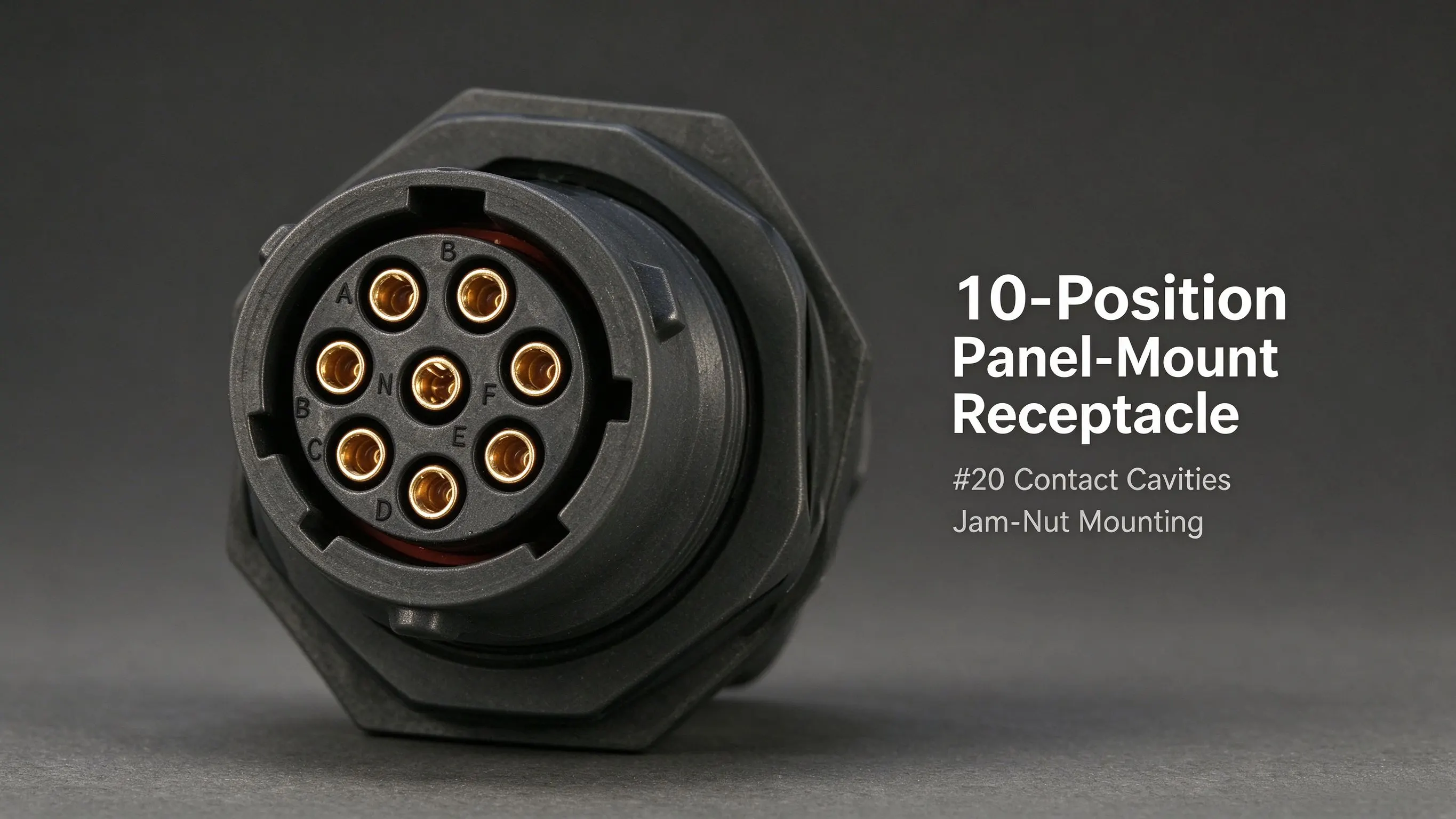 10 Position Panel Mount Receptacle